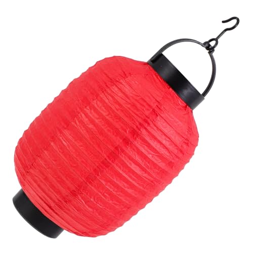 Zerodeko Japanische Faltbare Laterne mit Licht Rote Höhe Stabiler Papierlampion für Restaurant Partydeko Diy-muster Geeignet Dekorative Beleuchtung für Festlichkeiten von Zerodeko