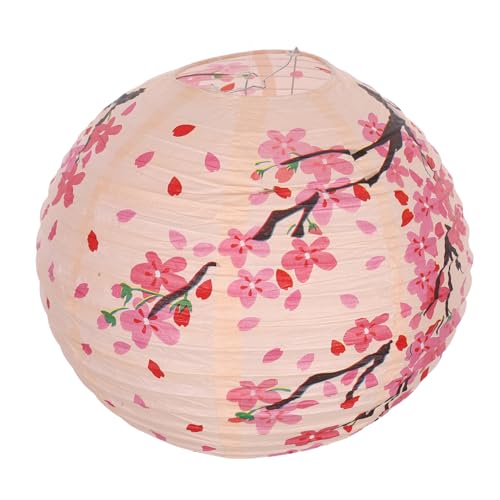 Zerodeko Japanische Papierlaterne mit Pfirsichblütenmotiv Dekorative Hängende Laterne für Japanische Restaurants Outdoor und Indoor Traditionell Leicht Aufzuhängen Vielseitige Wohnkultur von Zerodeko