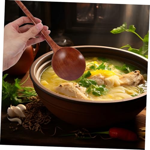Zerodeko Japanischer Holz Suppenkelle Langer Griff Ergonomisch Hitzebeständig Großer Ramen und Nudellöffel für Asiatische Suppen Vielseitig für Haushalt und Restaurant von Zerodeko