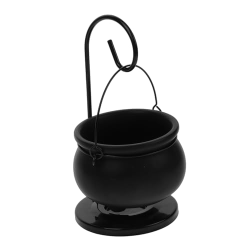 Zerodeko Keramik Aromatherapie Duftlampe mit Eisenrahmen und Haken Teiliges für Ätherische Öle und Wachsschmelzen Kreative Halloween Dekoration für Zuhause und Schlafzimmer von Zerodeko