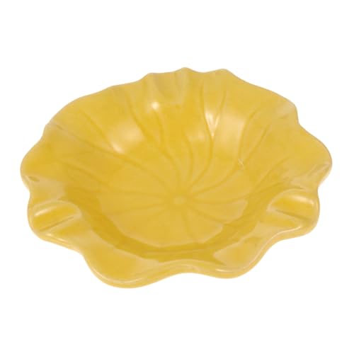 Zerodeko Keramik Aromatherapie Tablett für Ätherische Öle Kreatives Design Sicheres Material Glatte Oberfläche Vielseitiges Aufbewahrungs Diffusor-tablett für Ölflaschen Gelb von Zerodeko