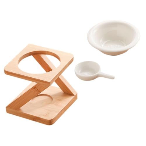 Zerodeko Keramik Duftlampe Teelichthalter Aromatherapie Öl Diffuser mit Holzdesign Aromawärmer für Wohnzimmer Schlafzimmer Yoga Raumdeko Langlebig und Wiederverwendbar von Zerodeko