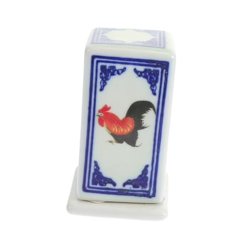 Zerodeko Keramik Zahnstocher Box mit Hahnmotiv Kompakt und Leicht Wiederverwendbar und Dekorativ aus Hochwertiger Sicherer Keramik für Haushalt und Restaurant Stilvolles von Zerodeko