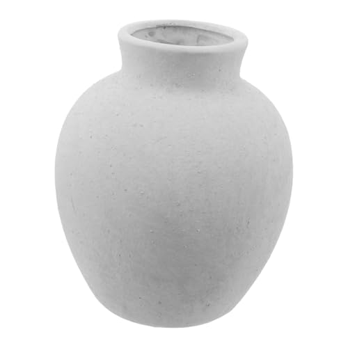 Zerodeko Keramik-bauernhausvase Im Rustikalen Vintage-Stil Weiße Dekorationsvase Für Blumenarrangements Schreibtischdekoration Wohnzimmer Und Schlafzimmer von Zerodeko