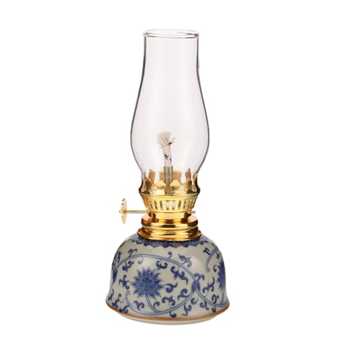Zerodeko Keramiklampe Mit Blau-weißem Porzellanmuster Dekorative Tischlampe Für Teezimmer Und Wohnzimmer Warmes Und Sanftes Nachtlicht Für Camping Und Urlaub von Zerodeko