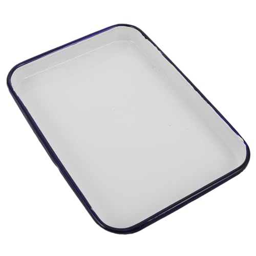 Zerodeko Klassische Emaille Backform Rechteckige Auflaufform mit Vintage Design Serviertablett für Kuchen und Pfannkuchen Vielseitig Einsetzbar von Zerodeko
