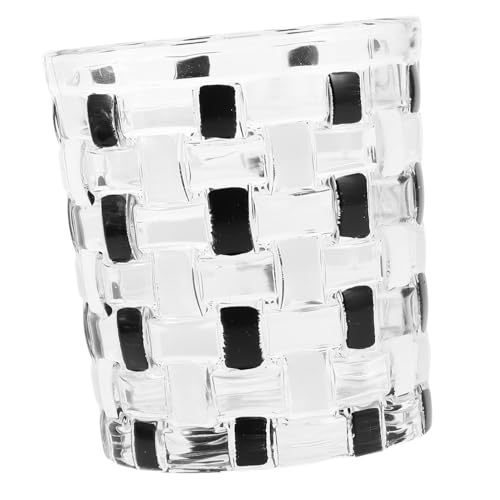 Zerodeko Klassischer Schwarzer Weißer Mundspülbecher mit Schachbrettmuster Portabler Zahnbürstenhalter Bruchsicherer Zahnputzbecher für Familie und Reise Dekoratives Badezimmer Accessoire von Zerodeko