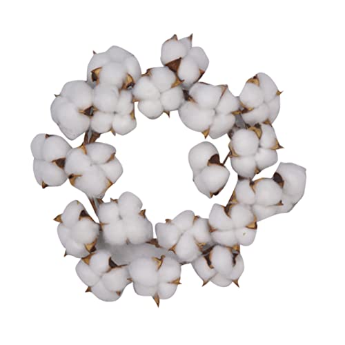 Zerodeko Baumwollblumen Girlande Zum Aufhängen Dekoration Für Wand Tür Und Fenster Aus Getrockneten Baumwollblüten Landhausstil Innendekoration von Zerodeko