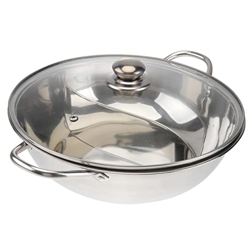 Zerodeko Verdickter Hot Pot mit Geschmacksrichtungen Hot Pot mit Trennwand Mehrzwecktopf für Familienfeiern Suppentopf Aus Edelstahl von Zerodeko