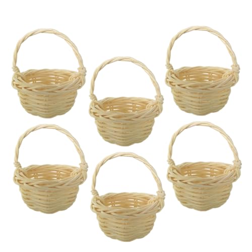 Zerodeko Korb-set mit 6 Geflochtenen Aufbewahrungskörben mit Griffen für Zuhause Hochzeit Party Restaurant von Zerodeko