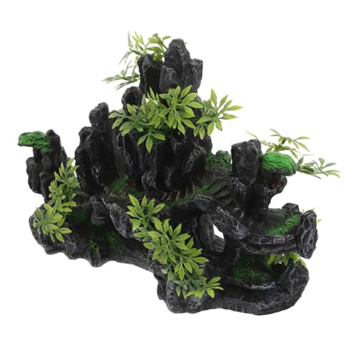 Zerodeko Aquarium-bergdekor Aus Harz Miniatur-landschaftsornament Realistisches Steingarten-zubehör Für Fischtank Bonsai-steingartendekoration Kompaktes Aquarium-Ornament von Zerodeko