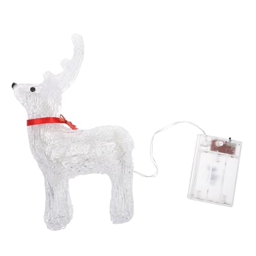 Zerodeko LED Beleuchtete Weihnachts-Rentier Figur Batteriebetriebene Kunststoff Deko für Tisch und Fenster Wetterfeste Langlebige Rentier Skulptur für Festliche Saison Heimdekoration von Zerodeko