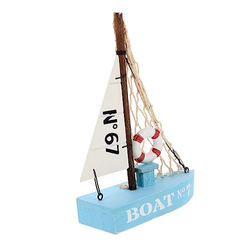 Zerodeko Segelboot-Modell Holz-segelboot-Modell Dekoration Im Mediterranen Stil Schreibtisch-Ornament Für Zuhause Und Büro von Zerodeko