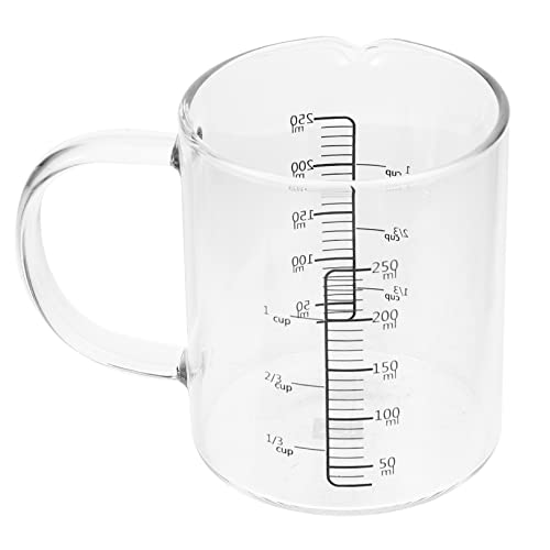 Zerodeko Messbecher 250ml Glas Küche Werkzeug Kaffee Tasse Griff Genaue von Zerodeko