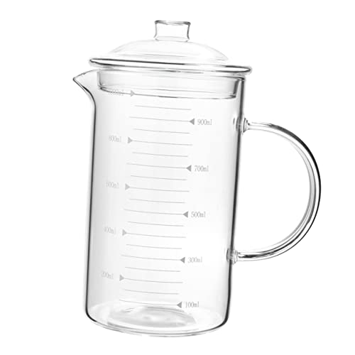 Zerodeko Hitzebeständiger Glasbecher Deckel Wasserkocher für Kalte und Heiße Getränke Zuhause und Partys von Zerodeko