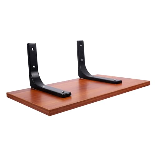 Zerodeko Metall Wandregalhalterung mit Holzbrett Rostbeständige Stabile Floating Shelf Brackets für Bücherregal Pflanzen und Dekoration Einfache Montage Wandmontage Regal Holzregale von Zerodeko