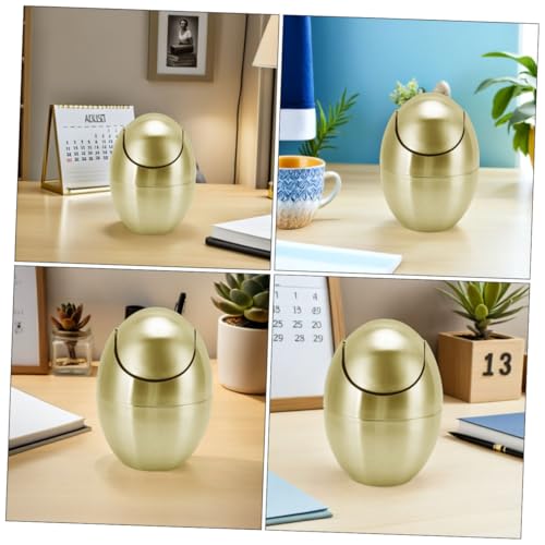 Zerodeko Mini Desktop Mülleimer mit Deckel Goldfarbener Tisch Abfalleimer Eierschalenform Kompakter Schreibtisch Müllbehälter für Büro Bad Schlafzimmer Stilvoll und Pflegeleicht Zerodeko Mini Desktop Mülleimer mit Deckel Goldfarbener Tisch Abfalleimer Eierschalenform Kompakter Schreibtisch Müllbehälter für Büro Bad Schlafzimmer Stilvoll und Pflegeleicht von Zerodeko