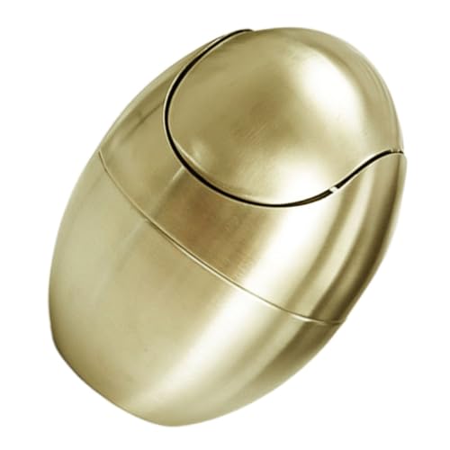 Zerodeko Mini Mülleimer aus Gold Eiförmiger Tischabfalleimer mit Schwingdeckel Kompakt und Robust für Büro Schlafzimmer Bad Stilvoller Tisch und Arbeitsplattenbehälter Zerodeko Mini Mülleimer aus Gold Eiförmiger Tischabfalleimer mit Schwingdeckel Kompakt und Robust für Büro Schlafzimmer Bad Stilvoller Tisch und Arbeitsplattenbehälter von Zerodeko