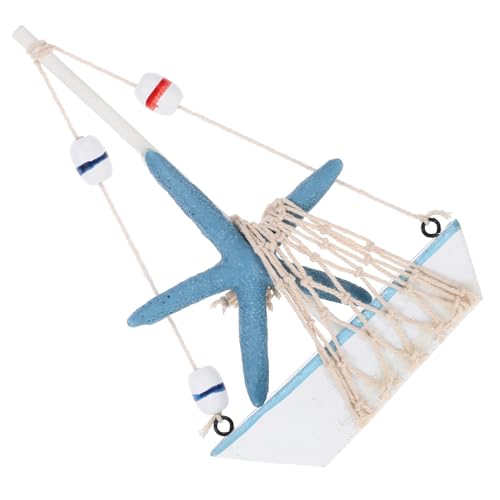 Zerodeko Mini-Segelboot-Modell Muscheldekor Stranddekorationen Muscheln Piratenmodell Bootszubehör nautisch segelboot Modell Segelboot Ornament dekoratives Segelbootdekor Wohnkultur Holz von Zerodeko