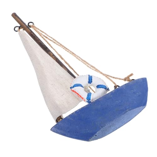 Zerodeko Mini-segelboot-Figur Aus Holz: Mini-segelboot-modellschiff-Dekoration, Nautische Bootsornamente Aus Holz Für Schreibtisch, Bücherregal, Badezimmer von Zerodeko
