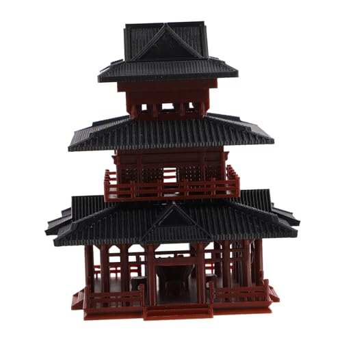 Zerodeko Miniatur Deko mit Asiatischem Ständerhaus Design Kompakte Vintage Gartenfigur für Aquarium und Fairy Garden Dreidimensionaler Feng Shui Pavillon für Bonsai und Terrarium von Zerodeko