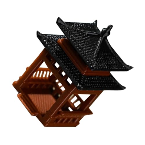 Zerodeko Miniatur Pavillon Modell Aquariumdekoration Japanisch Realistische Mikrolandschaft für Kleine Aquarien Installieren Vielseitige Tischdeko für Zuhause und Büro Wiederverwendbar von Zerodeko