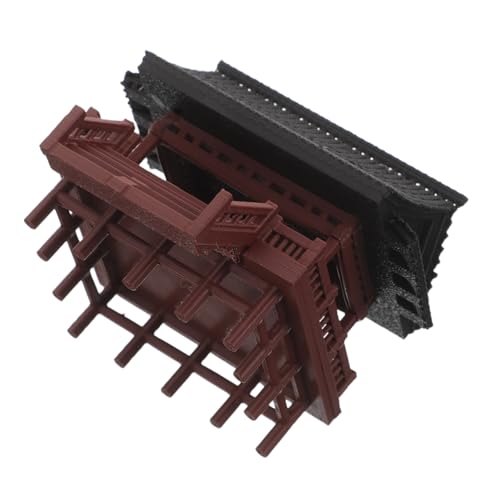 Zerodeko Miniatur Pavillon Ornament Doppelschichtige Chinesische Architektur Miniatur Landschaftsdeko für Aquarium Bonsai und Schreibtisch Platzsparend Dekorative Skulptur für von Zerodeko