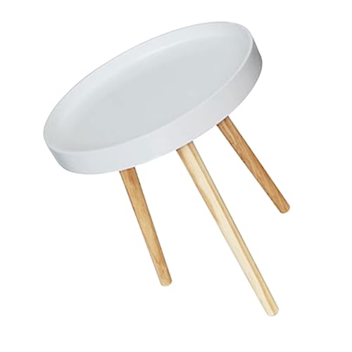 Zerodeko Moderner Kleiner Runder Beistelltisch in Weiß Stabiler Sofa Ecktisch mit Minimalistischer Form Platzsparend und Vielseitig für Wohnzimmer Schlafzimmer und Leseecke Geeignet von Zerodeko