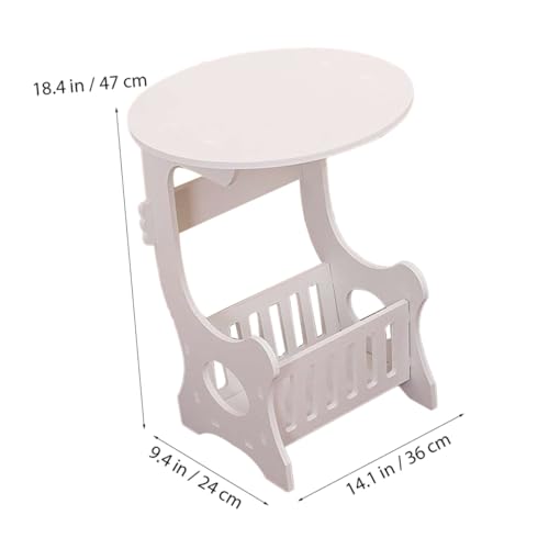 Zerodeko Moderner Mini Beistelltisch Weiß mit Rundem Ablagetisch und Magazinhalter Kleiner Wohnzimmertisch mit Stauraum für Wohnzimmer Schlafzimmer Balkon Multifunktionaler Sofatisch Zerodeko Moderner Mini Beistelltisch Weiß mit Rundem Ablagetisch und Magazinhalter Kleiner Wohnzimmertisch mit Stauraum für Wohnzimmer Schlafzimmer Balkon Multifunktionaler Sofatisch von Zerodeko