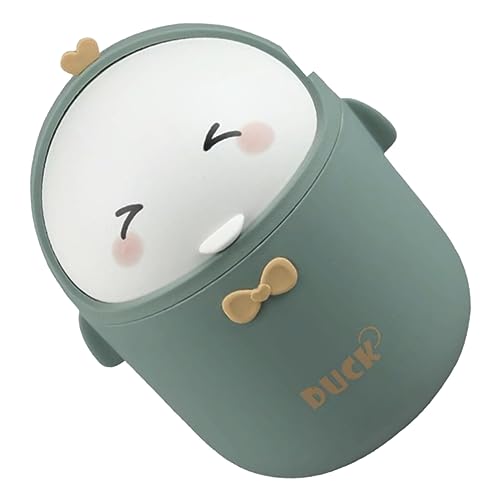 Zerodeko Mülleimer Mit Deckel Niedlicher Cartoon-ente Tischabfalleimer Für Schreibtisch Büro Badezimmer Praktischer Tragbarer Abfallkorb Für Obstschalen Papierabfälle Kawaii Design von Zerodeko