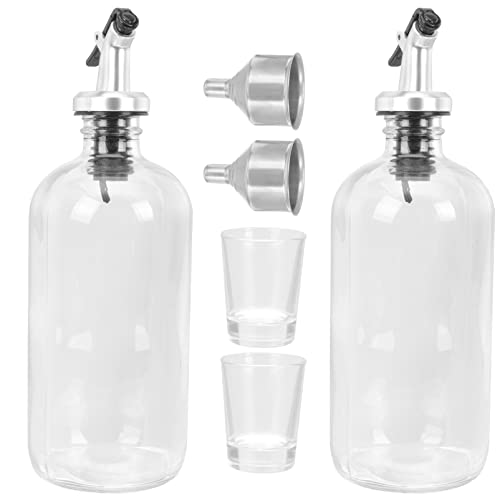 Zerodeko Mundwasserspender für Das Badezimmer Mundspüler-Dekanter-Sets Nachfüllbare Flasche Behälter mit Ausgießer Schnapsglasbecher Becherhalter für Die Wandmontage Etiketten von Zerodeko