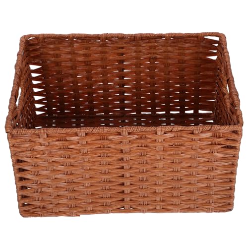 Zerodeko Organisieren Sie Ihren Schreibtisch Geflochtener Korb Eisenrahmen Pp-material Aufbewahrung Von Spielzeug und Büchern für Jungen und Mädchen Dekorativ 35 X 25 X 19 Cm von Zerodeko
