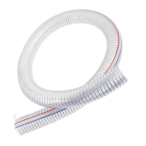 Zerodeko PVC Flexibler Stahlseil Schlauch Id Od Wetterbeständig Öl und Wasserresistent für Industrie Landwirtschaft Tankwagen Saug und Druckfest Platzsparend Aufrollbar von Zerodeko