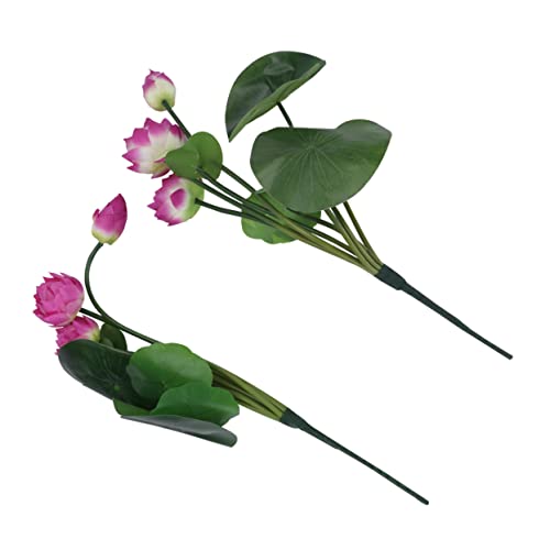Zerodeko Pack Simulierter Kleiner Lotus Mini-künstliche Pflanzen gefälschtes Lotusornament künstliche Blumen gefälschte Pflanze Dekor Ornament-Lotus Heimwerk Seerose Strauß Blumenrequisiten von Zerodeko