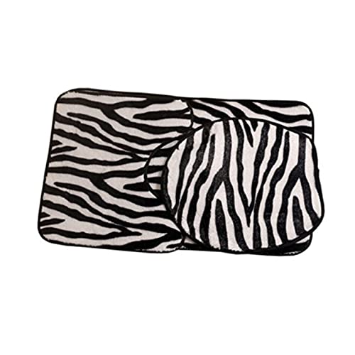 Zerodeko Badematten-Set Mit Zebrastreifen 3-teilig Wc-vorleger Deckelbezug Saugfähig Flanell 45 X 75 cm Pflegeleicht Zerodeko Badematten-Set Mit Zebrastreifen 3-teilig Wc-vorleger Deckelbezug Saugfähig Flanell 45 X 75 cm Pflegeleicht von Zerodeko