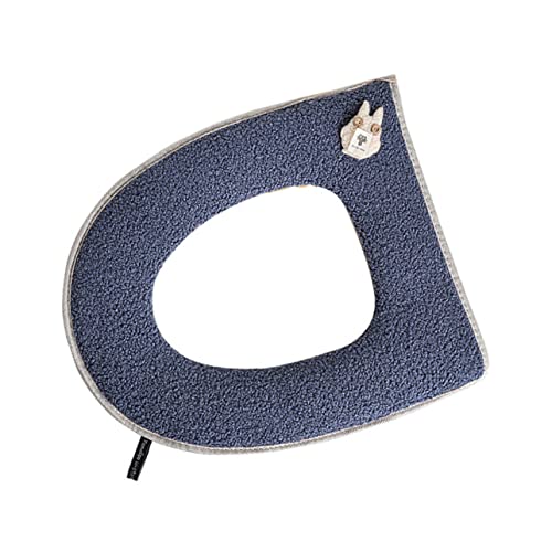 Zerodeko Plüsch Toilettensitzauflage mit Reißverschluss Weicher Verschleißfester Wc Sitzbezug Komfortabel und Vielseitig Passend für Erwachsene Stilvolles Blaues Design für Badezimmer von Zerodeko