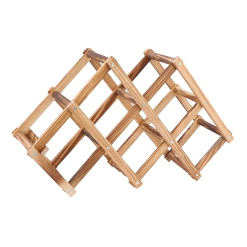 Zerodeko Praktisches Faltbares Weinständer Holzregal für Flaschen Robustes Massivholz Weinregal in Carbon Modernes Display für Wohnzimmer Bar Küche und Weinkeller von Zerodeko