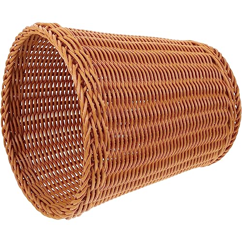 Zerodeko Rattan-Abfallkorb Geflochtener Müllkorb Runder Papierkorb Dekorativer Papierkorb Mülltonne Wäschekorb Für Schlafzimmer Badezimmer Büros Und Zuhause von Zerodeko