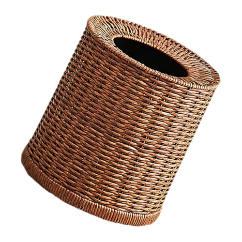 Zerodeko Rattan Mülleimer ohne Deckel Großer Runder Abfalleimer mit Kunststoff einsatz Hochwertiger Geflochtener Papierkorb für Badezimmer Wohnzimmer Schlafzimmer Vielseitiger Müllbehälter von Zerodeko