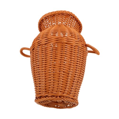 Zerodeko Rattan-imitat-blumenvase Für Blumenarrangements Rustikal Für Wohnzimmer Und Esszimmer Behälter Für Künstliche Pflanzen Tischdeko von Zerodeko