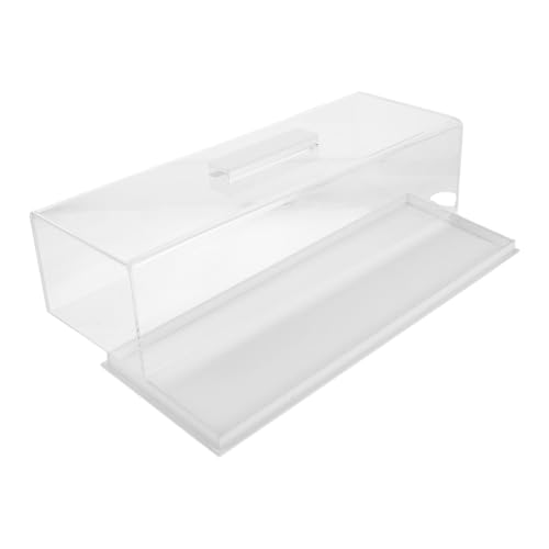 Zerodeko Rechteckiger Kuchenständer mit Deckel Multifunktionale Dessertplatte für Kuchen Gebäck und Transparenter Aufbewahrungsbehälter mit Elegantem Design von Zerodeko