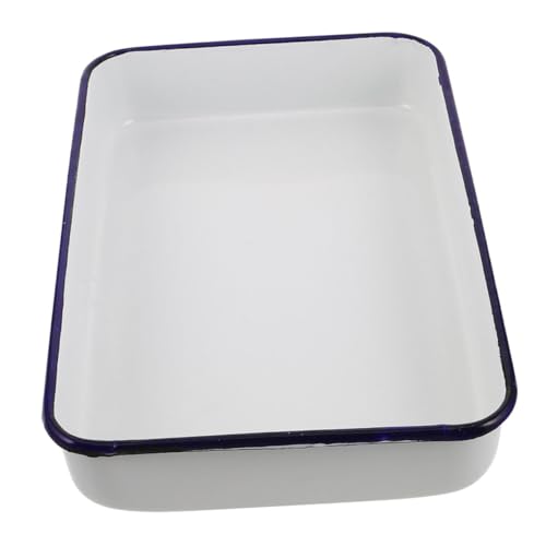 Zerodeko Retro Emaille Auflaufform Rechteckig Hitzebeständige Backform für Ofen Leicht zu Reinigen für Lasagne und Aufläufe Stilvolles Vintage Design für Ihre Küche von Zerodeko