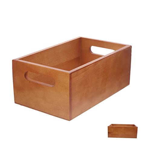 Zerodeko Rustikale Deckellose Aufbewahrungsbox aus Massivem Holz Quadratisch Eleganter Desktop Organizer Multifunktionale Holzbox für Schmuck und Büro Robust Vintage Design von Zerodeko