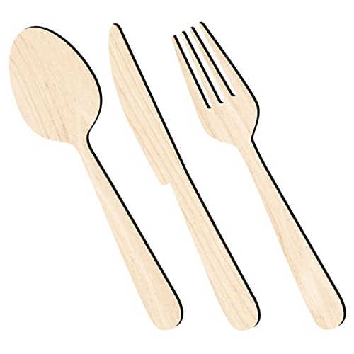 Zerodeko Rustikale Küchenwanddeko aus Holz Teiliges Wandbild Küchenbesteck Rustikale Dekoration Holz Dekoschild für Esszimmer S mit Ahornholzmaserung von Zerodeko