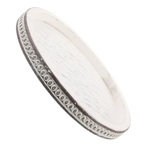 Zerodeko Rustikales Rundes Dekotablett Vintage Landhausstil Vielseitiges Holztablett für Schmuck Kerzen und Küchenorganisation Beige Ländliches Praktisches Serviertablett für Wohn Esszimmer von Zerodeko