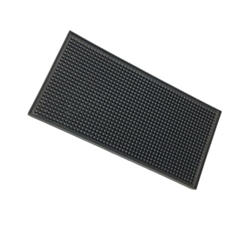 Zerodeko Rutschfeste Silikon Bar Abtropfmatte mit Tiefen Rillen Wasserdichtes Drainage tablett Langlebige Schwarze Küchenmatte für Theken Bars und Spülen von Zerodeko