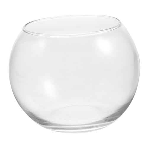 Zerodeko Saftiger Pflanzer Klare Blasenschale Aus Glas Runde Glasschale Blasenkugelvase Für Fische Blumen Übertopf Fischschalen Aus Glas Mittelstückvase (12 cm) Runde Glasvase von Zerodeko