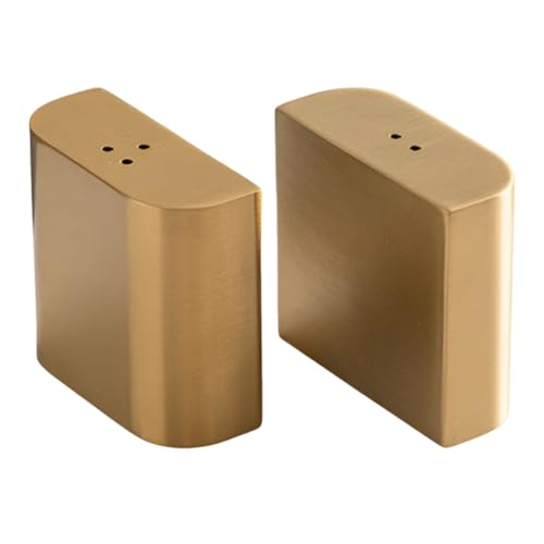 Zerodeko 2stücke Edelstahl Salz Und Pfefferstreuer Modernes Design Mit Verstellbarem Dosiermechanismus Goldene Oberfläche Für Stilvolle Küchen Präzise Gewürzabgabe Für Verschiedene von Zerodeko
