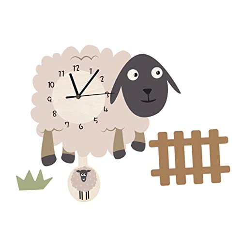 Zerodeko Swinging Sheep Cartoon Wanduhr Kreative Geräuschlose Wanduhr Für Kinderzimmer Wohnzimmer Und Büro Niedliches Schaf Design Einfache Reinigung Ultra-leise Präzise Zeitmessung Zerodeko Swinging Sheep Cartoon Wanduhr Kreative Geräuschlose Wanduhr Für Kinderzimmer Wohnzimmer Und Büro Niedliches Schaf Design Einfache Reinigung Ultra-leise Präzise Zeitmessung von Zerodeko