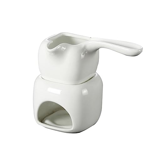 Zerodeko Schokoladenschmelztopf Aus Keramik Mit Ständer Für Schokolade Schmelzen Kochgeschirr Für Küche Bäckerei Restaurant Hitzebeständig Und Langlebig von Zerodeko